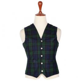 Black watch plaid vest womens discount