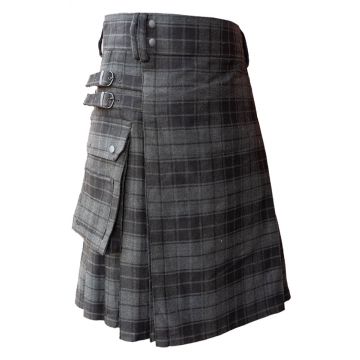  Grey Utility Tartan Kilt 