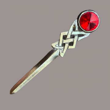 Antique Kilt Pin Red Stone