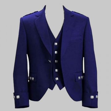 Blue Argyll Jacket And Vest Made To Measure