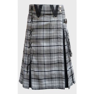 Box Pleated Grey Hamilton Modern Kilt