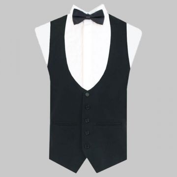 Evening Waistcoat Black With Five Buttons Made To Measure