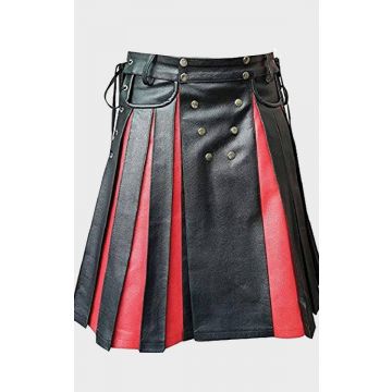 Gladiator Leather Kilt with Front Panels Kilt