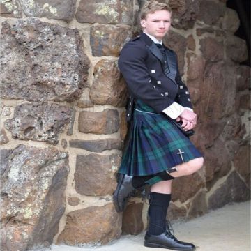 Prince Charlie Black Watch Tartan  Kilt Outfit