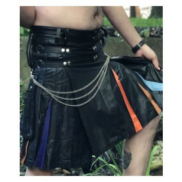 Rainbow Leather Kilt