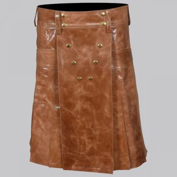 Premium Two-Tone  Leather Kilt for Men