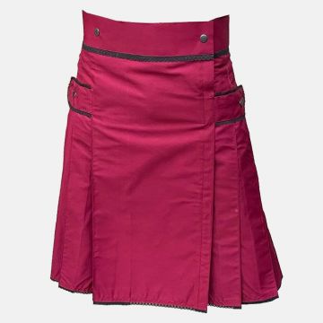 Burgundy style utility kilt