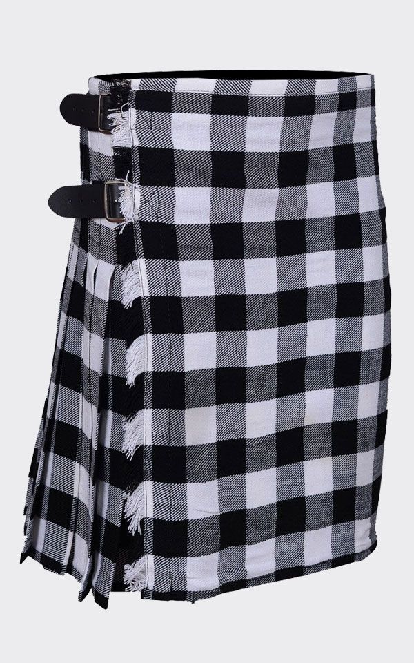 Black and clearance white kilt skirt