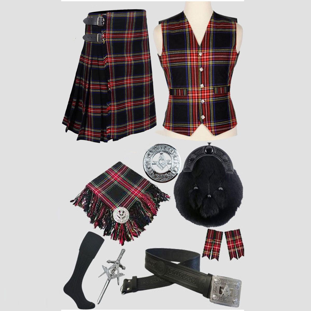 Black stewart kilt clearance