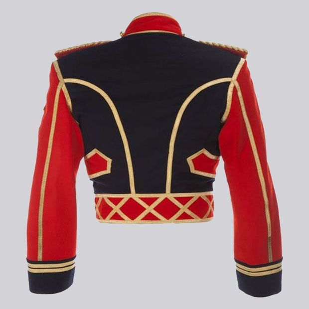 British wool hussar jacket Michael Jackson leave me alone Military officer Jacket with gold Braiding