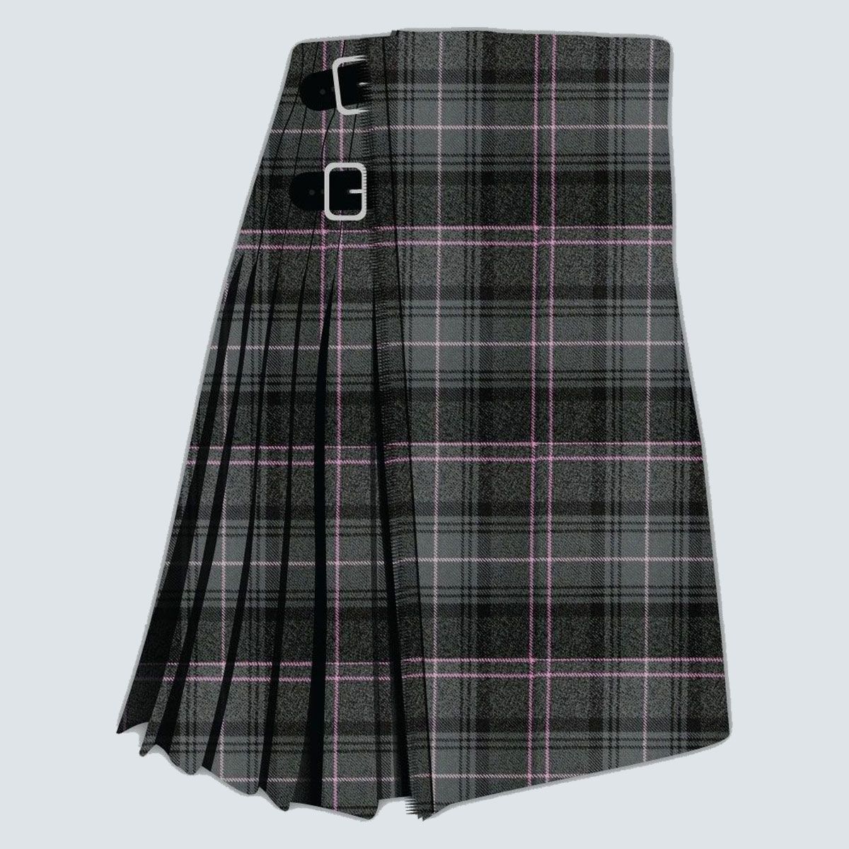 Grey and pink cheap tartan kilt