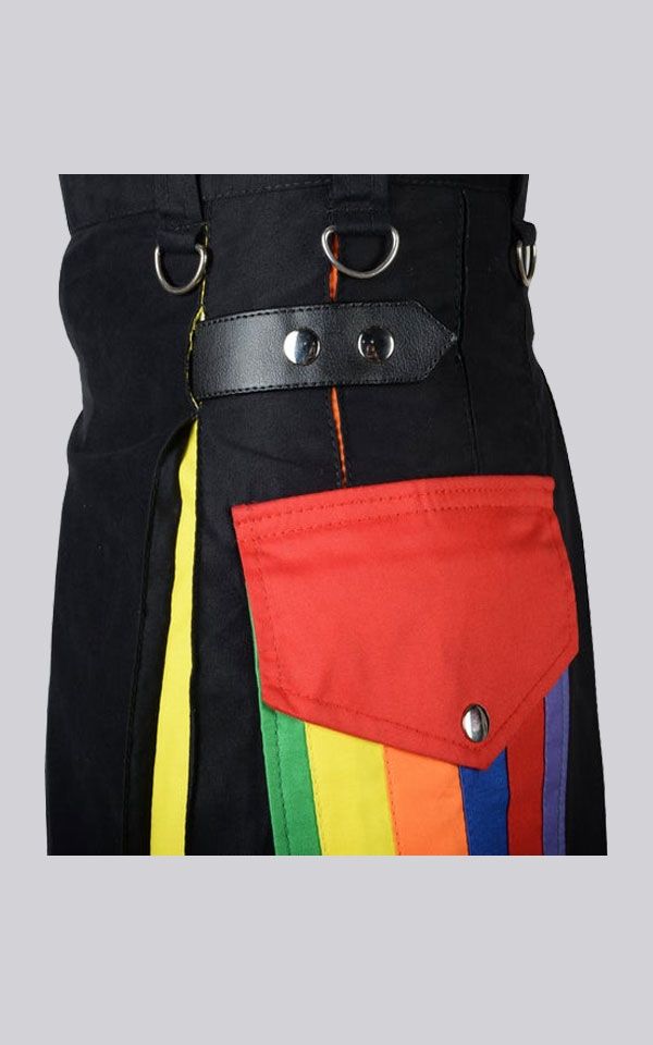LGBT Pride Hybrid Cotton Utility Kilt for Parades Festivals and Gifts