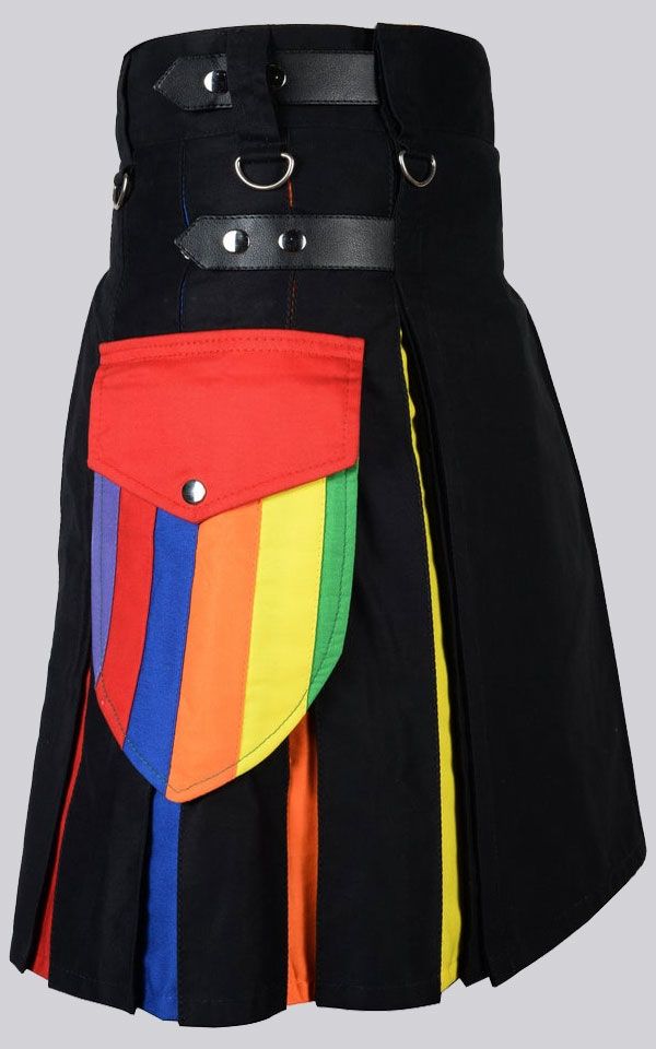 LGBT Pride Hybrid Cotton Utility Kilt for Parades Festivals and Gifts