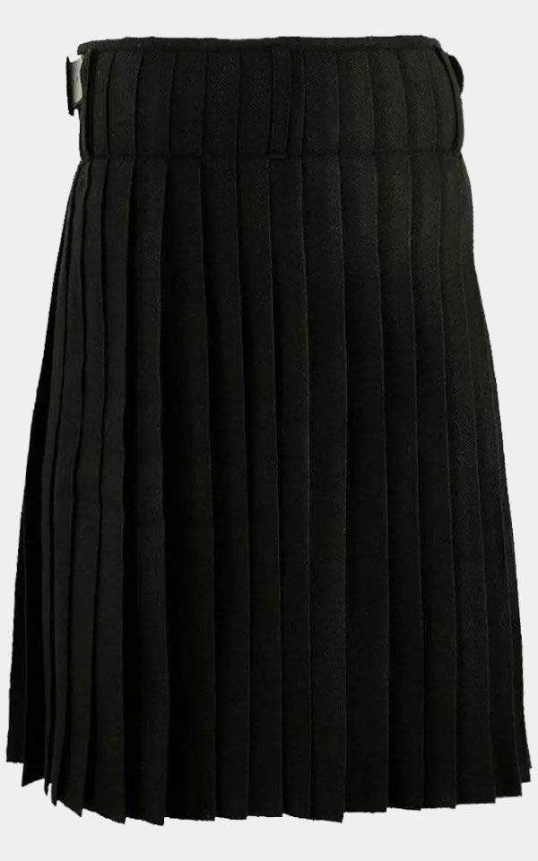 Plain Black Tartan kilt