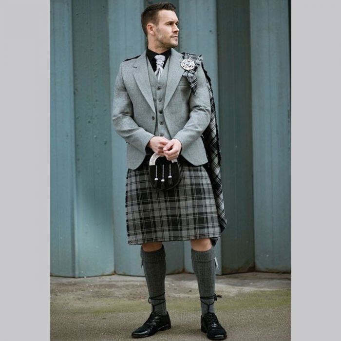 Douglas Grey Tartan Argyll Kilt Outfit