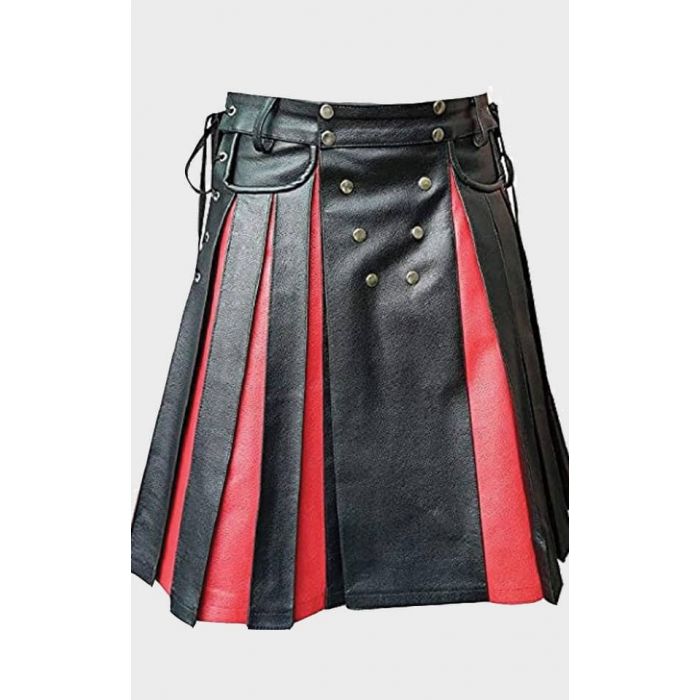 Gladiator Leather Kilt with Front Panels Kilt