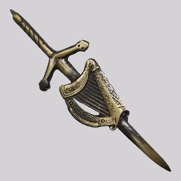 Antique Irish Harp Kilt Pin